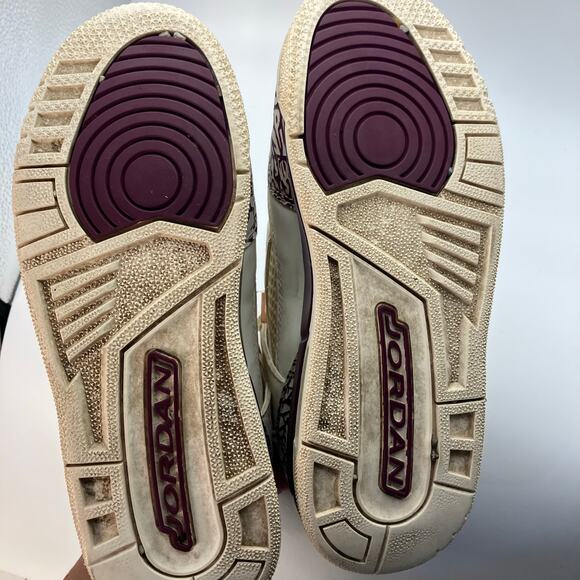 Jordan‎ Dub Zero Spizike Sneakers White Burgundy Gold 40 Acres Brooklyn Youth 5Y - Picture 2 of 11